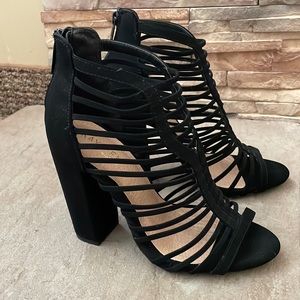 Kayleen by Los Angeles caged thick heel
